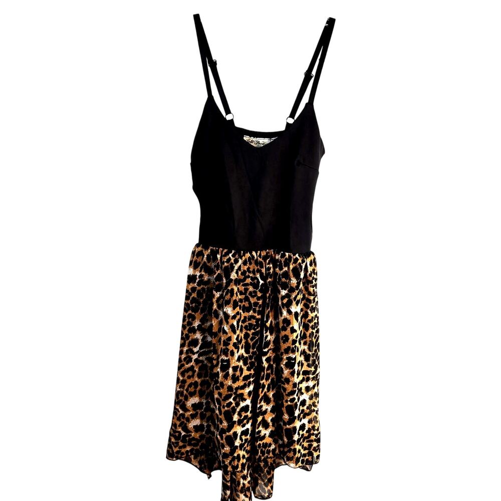Gold Flava Women's Dress Medium M Sleeveless  Sun  Cheetah Misses Size 8 10